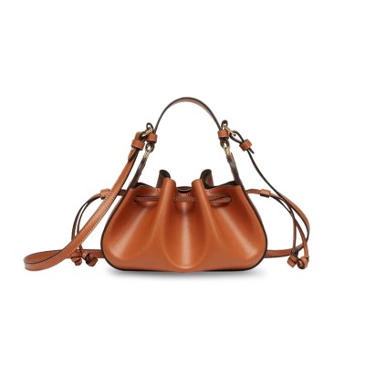FENDI POMODORINO MINI LEATHER HOBO BAG 8BS059AHWUF1C6J (24*14*9.5cm)